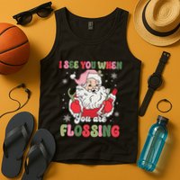 I See You When Flossing Christmas Dentist Xmas Flossing Tank Top