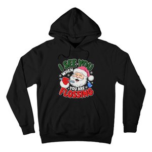 I See You When Flossing Christmas Dentist Xmas Flossing Hoodie