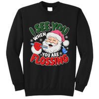 I See You When Flossing Christmas Dentist Xmas Flossing Sweatshirt