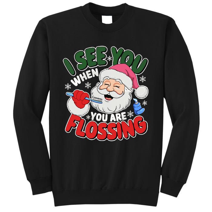 I See You When Flossing Christmas Dentist Xmas Flossing Sweatshirt