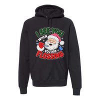 I See You When Flossing Christmas Dentist Xmas Flossing Premium Hoodie