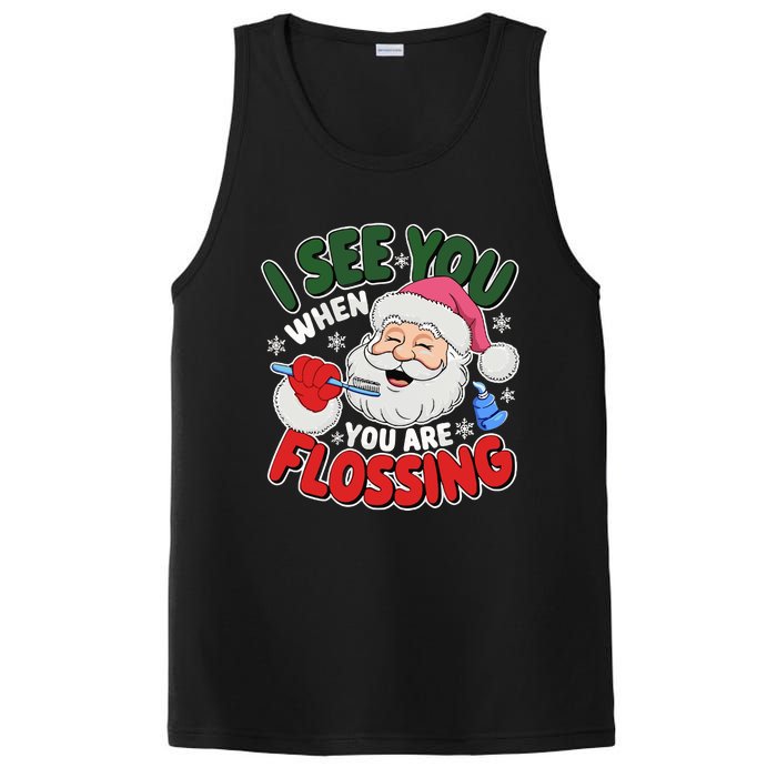 I See You When Flossing Christmas Dentist Xmas Flossing PosiCharge Competitor Tank