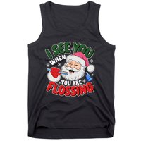 I See You When Flossing Christmas Dentist Xmas Flossing Tank Top