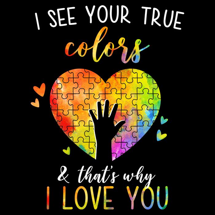 I See Your True Colors And That's Why I Love You Autism Awareness Heart Flatbill Hat