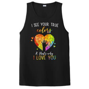 I See Your True Colors And That's Why I Love You Autism Awareness Heart PosiCharge Competitor Tank