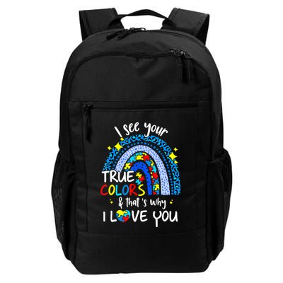 I See Your True Colors Support Rainbow Autism Awareness Backpack