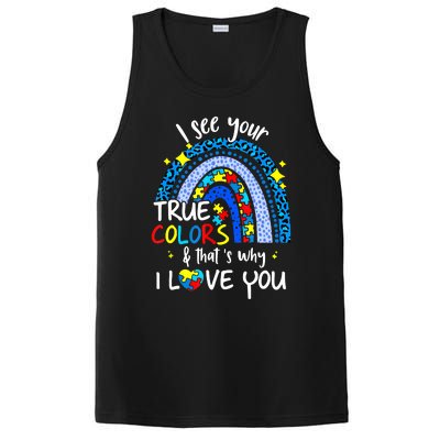 I See Your True Colors Support Rainbow Autism Awareness PosiCharge Competitor Tank