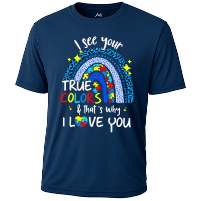 I See Your True Colors Support Rainbow Autism Awareness Performance Shirt