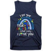 I See Your True Colors Support Rainbow Autism Awareness Tank Top