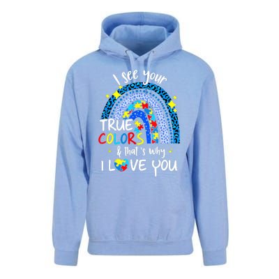 I See Your True Colors Support Rainbow Autism Awareness Unisex Surf Hoodie