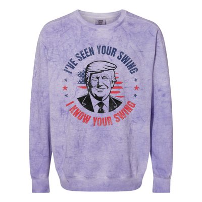 IVe Seen Your Swing I Know Your Swing Funny Golf Vintage Colorblast Crewneck Sweatshirt