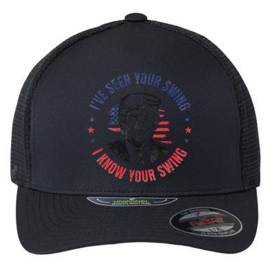 IVe Seen Your Swing I Know Your Swing Funny Golf Vintage Flexfit Unipanel Trucker Cap