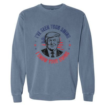 IVe Seen Your Swing I Know Your Swing Funny Golf Vintage Garment-Dyed Sweatshirt