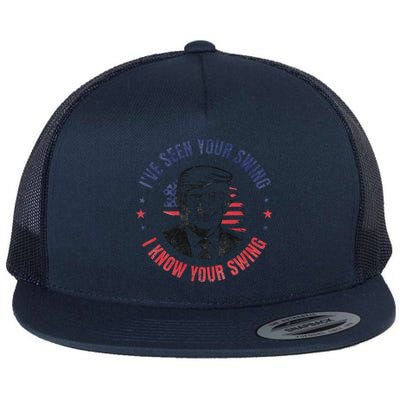 IVe Seen Your Swing I Know Your Swing Funny Golf Vintage Flat Bill Trucker Hat