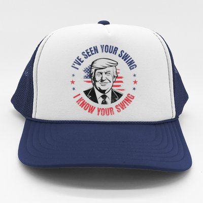 IVe Seen Your Swing I Know Your Swing Funny Golf Vintage Trucker Hat