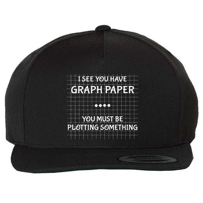 I See You Have Graph Paper You Must Be Plotting Something Wool Snapback Cap