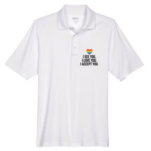 I See You I Love You I Accept You LGBTQ Pride Month Men's Origin Performance Pique Polo