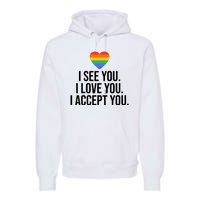 I See You I Love You I Accept You LGBTQ Pride Month Premium Hoodie