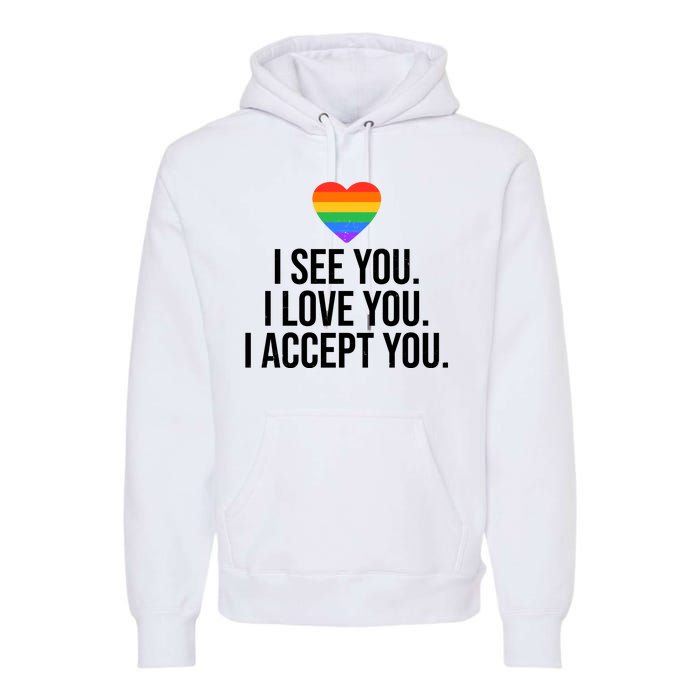 I See You I Love You I Accept You LGBTQ Pride Month Premium Hoodie