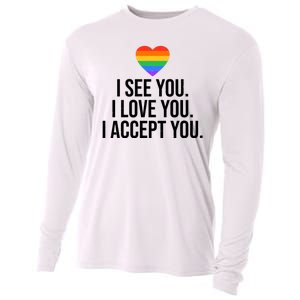 I See You I Love You I Accept You LGBTQ Pride Month Cooling Performance Long Sleeve Crew