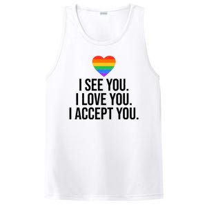 I See You I Love You I Accept You LGBTQ Pride Month PosiCharge Competitor Tank