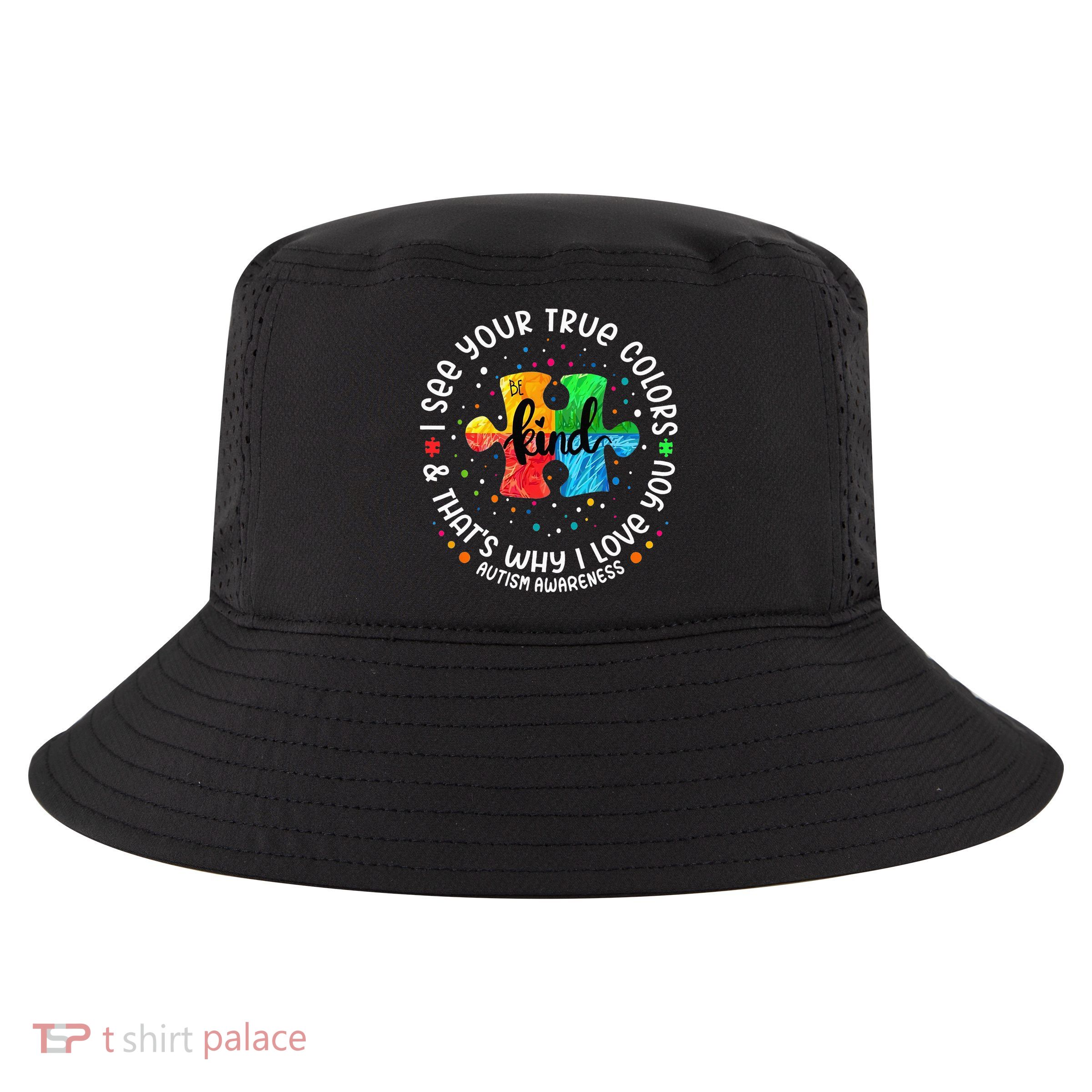 I See Your True Colors Puzzle World Autism Awareness Month Cool Comfort Performance Bucket Hat