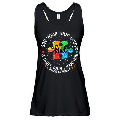 I See Your True Colors Puzzle World Autism Awareness Month Ladies Essential Flowy Tank