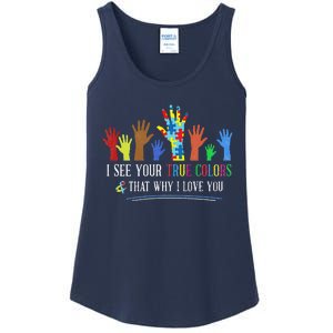 I See Your True Colors Autism Awareness Ladies Essential Tank