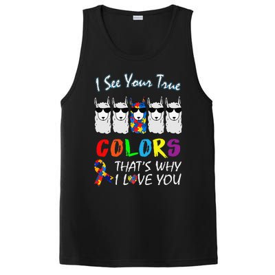 I See Your True Colors Llama Autism Awareness PosiCharge Competitor Tank