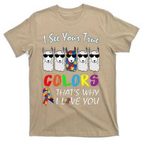 I See Your True Colors Llama Autism Awareness T-Shirt