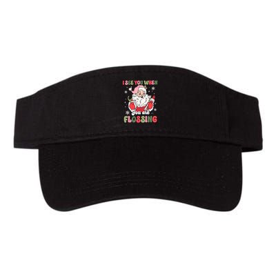 I See You When Flossing Christmas Dentist Xmas Flossing Valucap Bio-Washed Visor