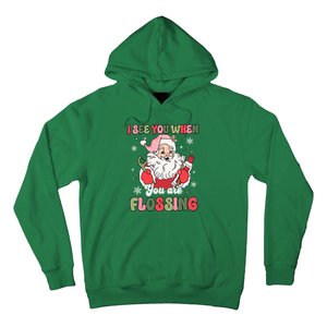 I See You When Flossing Christmas Dentist Xmas Flossing Hoodie