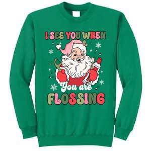 I See You When Flossing Christmas Dentist Xmas Flossing Sweatshirt