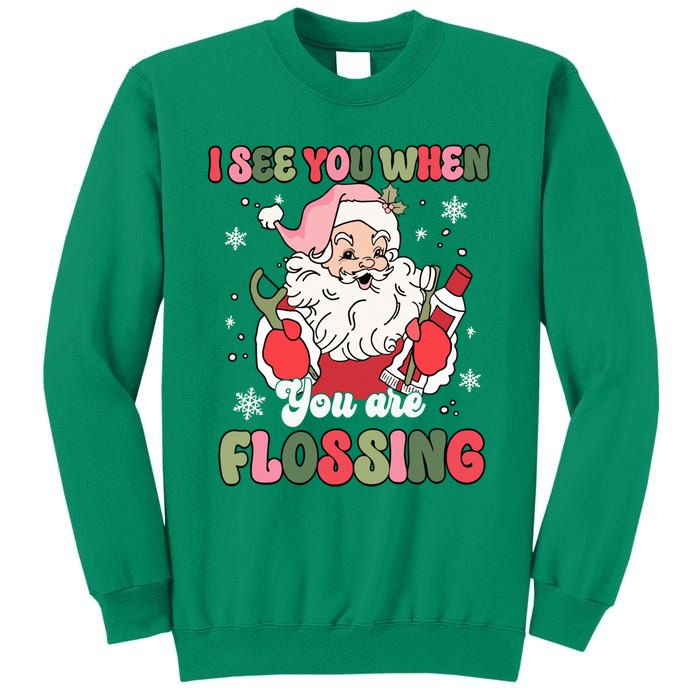 I See You When Flossing Christmas Dentist Xmas Flossing Sweatshirt