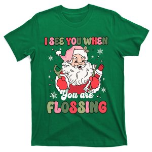 I See You When Flossing Christmas Dentist Xmas Flossing T-Shirt