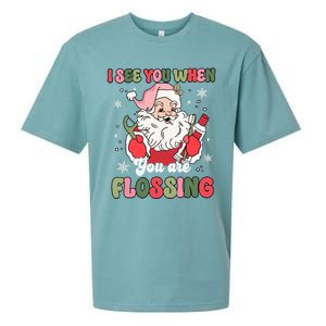 I See You When Flossing Christmas Dentist Xmas Flossing Sueded Cloud Jersey T-Shirt