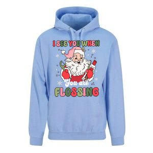 I See You When Flossing Christmas Dentist Xmas Flossing Unisex Surf Hoodie