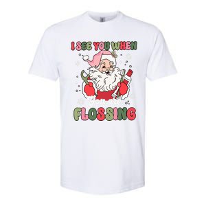 I See You When Flossing Christmas Dentist Xmas Flossing Softstyle CVC T-Shirt