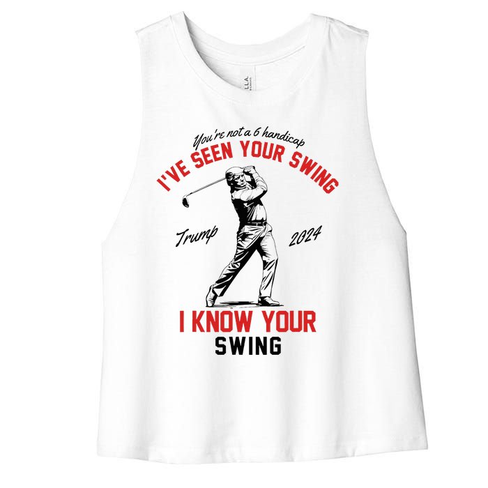 IVe Seen Your Swing I Know Your Swing Funny Trump Golf 2024 Women's Racerback Cropped Tank