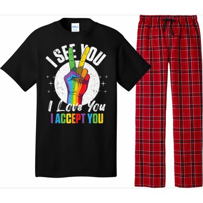 I See You I Love You I Accept You LGBT LGBTQ Tank Top Pajama Set