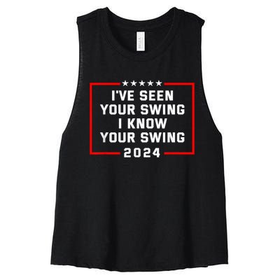 IVe Seen Your Swing I Know Your Swing Golf Funny Political Women's Racerback Cropped Tank