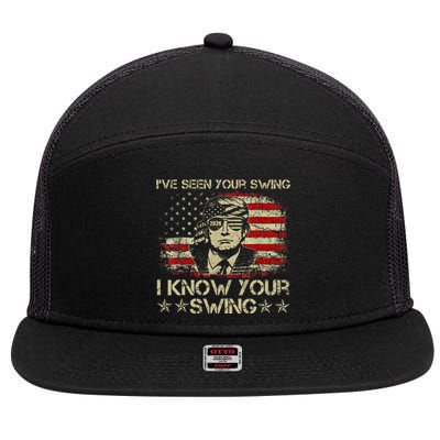 IVe Seen Your Swing I Know Your Swing Golf 7 Panel Mesh Trucker Snapback Hat