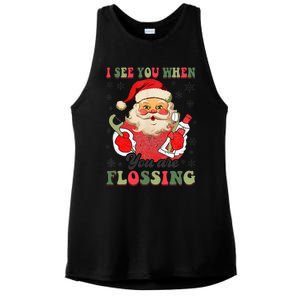 I See You When Your Flossing Christmas Dentist Xmas Flossing Ladies PosiCharge Tri-Blend Wicking Tank