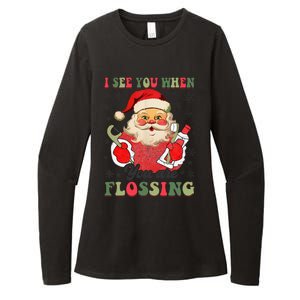 I See You When Your Flossing Christmas Dentist Xmas Flossing Womens CVC Long Sleeve Shirt