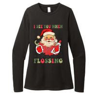 I See You When Your Flossing Christmas Dentist Xmas Flossing Womens CVC Long Sleeve Shirt