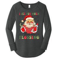 I See You When Your Flossing Christmas Dentist Xmas Flossing Women's Perfect Tri Tunic Long Sleeve Shirt