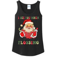 I See You When Your Flossing Christmas Dentist Xmas Flossing Ladies Essential Tank