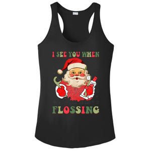 I See You When Your Flossing Christmas Dentist Xmas Flossing Ladies PosiCharge Competitor Racerback Tank