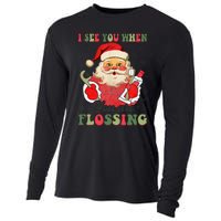 I See You When Your Flossing Christmas Dentist Xmas Flossing Cooling Performance Long Sleeve Crew