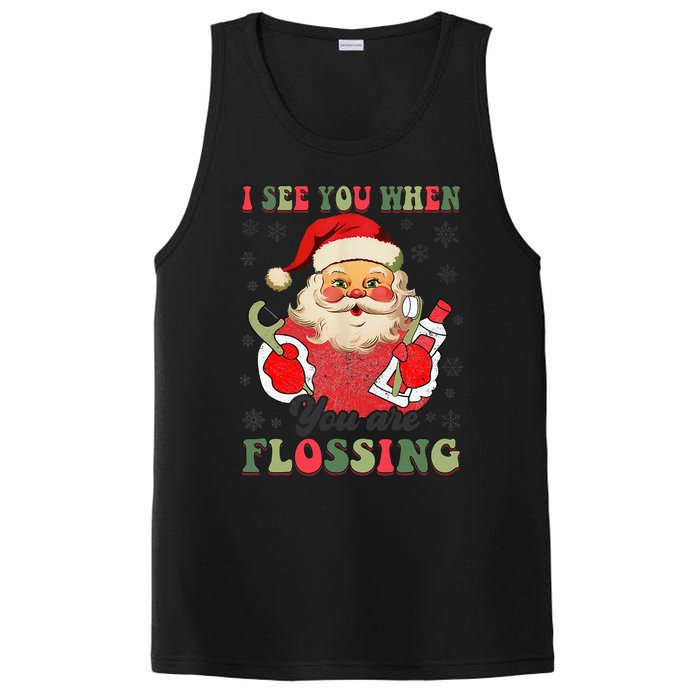 I See You When Your Flossing Christmas Dentist Xmas Flossing PosiCharge Competitor Tank